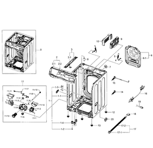 Frame Assy Diagram and Parts List for WF457ARGSGR AA-000F Samsung Washer