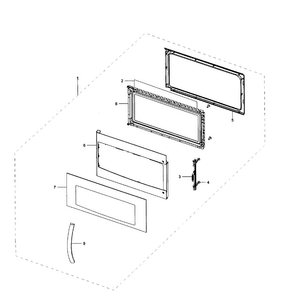 Door Assy Diagram and Parts List for SMH1927W XAA-0001 Samsung Microwave