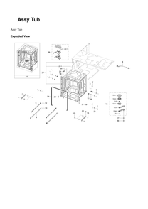 Tub Assembly Diagram and Parts List for DW80B6061UG AA-00 Samsung Dishwasher