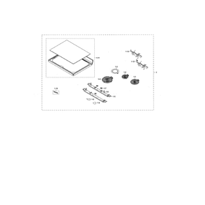 Cooktop Assembly Diagram and Parts List for NE59N6630SG AA-00 Samsung Range