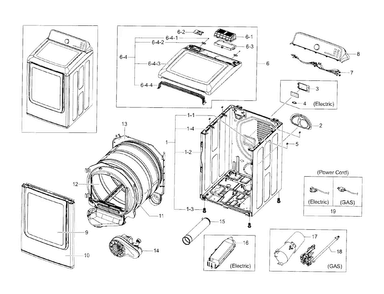 Part Location Diagram of DC97-17075A Samsung Assembly drum front