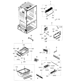 Freezer Diagram and Parts List for RF28HDEDBSR AA-10 Samsung Refrigerator