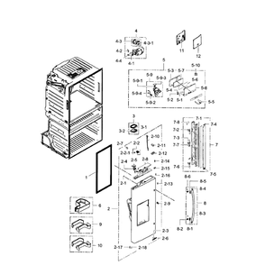 Left Door Diagram and Parts List for RF28JBEDBSG AA-0006 Samsung Refrigerator