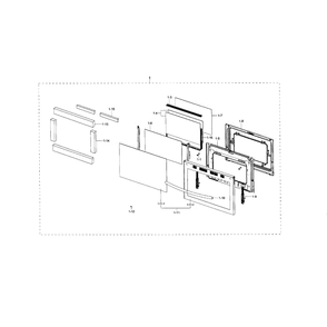 Door Diagram and Parts List for NX58J7750SS AA-0001 Samsung Range