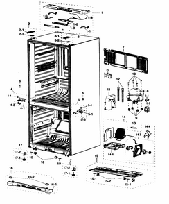 Cabinet Diagram and Parts List for RF217ABWP XAA-0000 Samsung Refrigerator