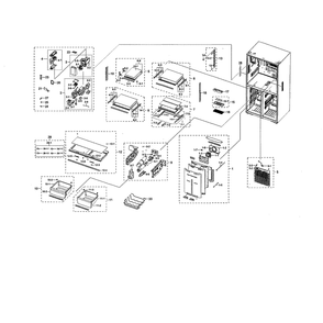 Fridge Diagram and Parts List for RF22N9781SR AA-00 Samsung Refrigerator