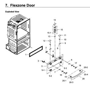Flexzone Door Diagram and Parts List for RF4267HARS XAA-03 Samsung Refrigerator