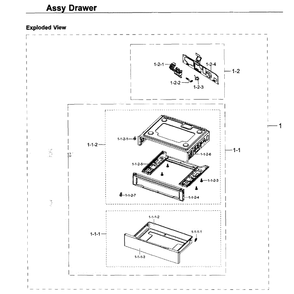 Drawer Diagram and Parts List for NX58K3310SS AA-0000 Samsung Range