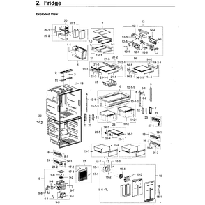 Fridge Diagram and Parts List for RF28M9580SG AA-0000 Samsung Refrigerator