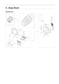 Drum Assembly Diagram and Parts List for DVG45R6300V A3-00 Samsung Dryer