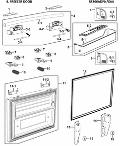 Part Location Diagram of DA64-02527H Samsung Bar Handle Assembly