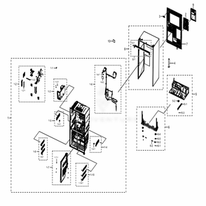 Cabinet 1 Diagram and Parts List for RF28N9780SG (AA)(0001) Samsung Refrigerator