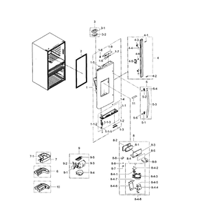 Left Door Diagram and Parts List for RF31FMEDBBC AA-03 Samsung Refrigerator