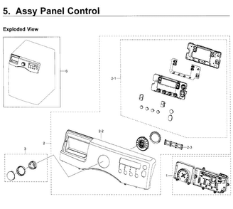 Control Panel Diagram and Parts List for WF350ANP XAA-0004 Samsung Washer