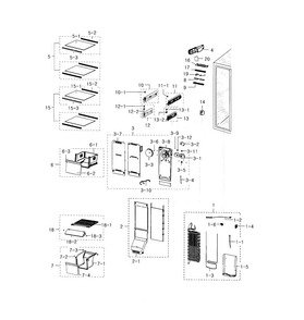 Freezer Side Diagram and Parts List for RH22H8010SR AA-0000 Samsung Refrigerator