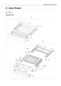 Part Location Diagram of DG94-04105A Samsung Drawer Assembly