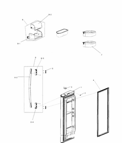 Right Door Diagram and Parts List for RF267ACRS XAA-0000 Samsung Refrigerator
