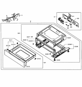 Cooktop Assy Diagram and Parts List for FX510BGS XAA-0002 Samsung Range