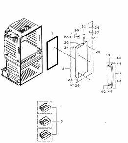 Right Door Diagram and Parts List for RF28HMEDBBC AA-0001 Samsung Refrigerator