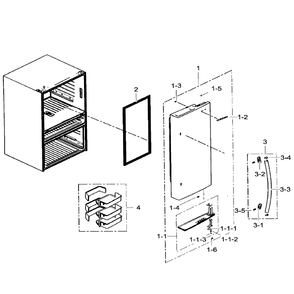 Right Door Diagram and Parts List for RF31FMEDBWW AA-04 Samsung Refrigerator