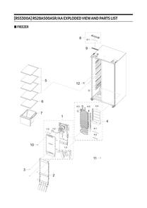 Part Location Diagram of DA97-20646A Samsung Glass Shelf Assembly (Lower)