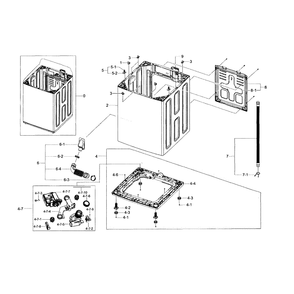 Frame Diagram and Parts List for WA45H7000AW A2-01 Samsung Washer