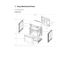 Mechanical Parts Assembly Diagram and Parts List for NE63BB871112 AA-00 Samsung Range
