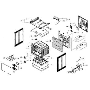 Main Assembly Diagram and Parts List for NE58F9500SS AA-0000 Samsung Range