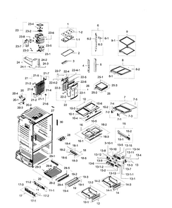 Fridge Diagram and Parts List for RF28HFEDBSR AA-0007 Samsung Refrigerator