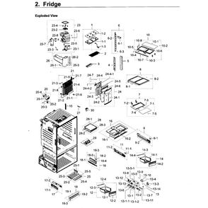 Fridge Diagram and Parts List for RF23HCEDBSR AA-0011 Samsung Refrigerator