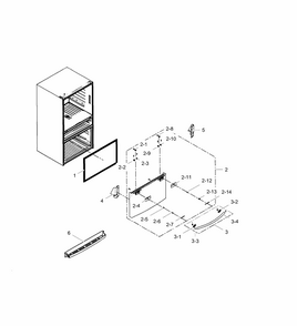 Freezer Door Diagram and Parts List for RF23HSESBSR AA-0000 Samsung Refrigerator