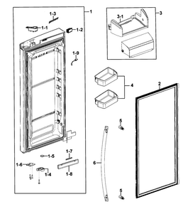 Refrigerator Door R Diagram and Parts List for RFG293HAPN XAA-0001 Samsung Refrigerator