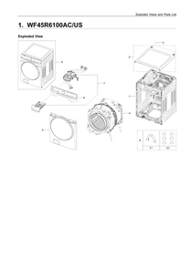Main Assembly Diagram and Parts List for WF45R6100AC US-01 Samsung Washer