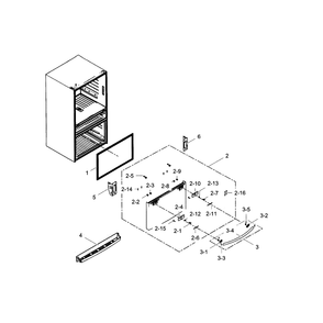Freezer Door Diagram and Parts List for RF28HMEDBSR AA-0009 Samsung Refrigerator