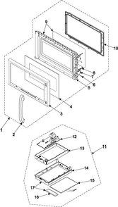 Control Panel/door Assembly Diagram and Parts List for SMH7159BC XAA Samsung Microwave