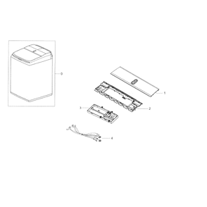 Control Panel Diagram and Parts List for WA45K7600AW A2-0000 Samsung Washer