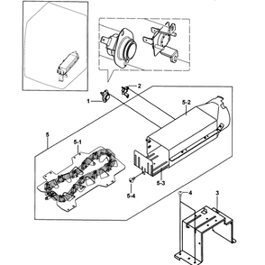 Heater Assembly Diagram and Parts List for DV337AEG XAA-00 Samsung Dryer