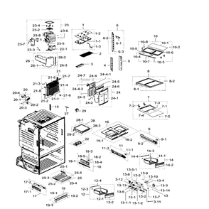 Fridge Diagram and Parts List for RF23HTEDBSR AA-05 Samsung Refrigerator