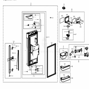 Fridge Door L Diagram and Parts List for RF23J9011SG (AA)(0009) Samsung Refrigerator