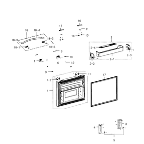 Freezer Door Diagram and Parts List for RFG293HARS XAA-03 Samsung Refrigerator