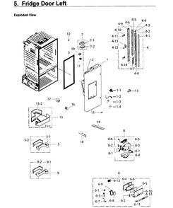 Fridge Door L Diagram and Parts List for RF26J7500WW AA-0002 Samsung Refrigerator