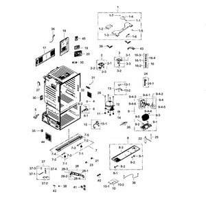 Cabinet Diagram and Parts List for RF30HDEDTSR AA-0001 Samsung Refrigerator