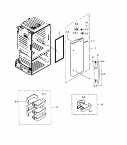 Door R-refrigerator Diagram and Parts List for RF28HFEDBSR AA-0001 Samsung Refrigerator