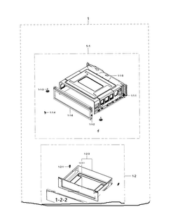 Drawer Section Diagram and Parts List for NE59J3420SW AA-0002 Samsung Range