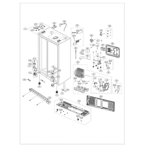 Cabinet Diagram and Parts List for RS261MDRS XAA-01 Samsung Refrigerator