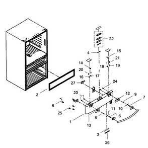 Flexzone Door Diagram and Parts List for RF31FMEDBWW AA-0002 Samsung Refrigerator