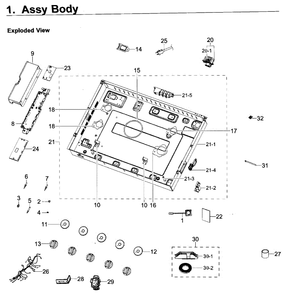 Body Diagram and Parts List for NA36K6550TG AA-0000 Samsung Cooktop