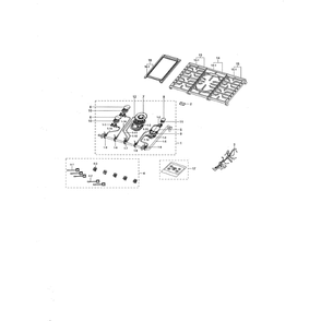 Cooktop Diagram and Parts List for NA30N6555TG AA-00 Samsung Cooktop