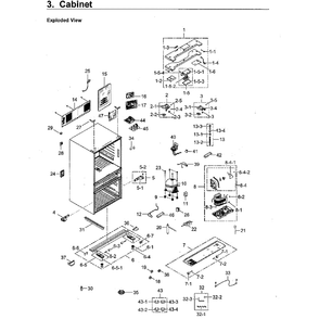 Cabinet Diagram and Parts List for RF23M8590SR AA-0000 Samsung Refrigerator