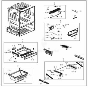 Freezer Diagram and Parts List for RF28HFEDBSR (AA)(0021) Samsung Refrigerator